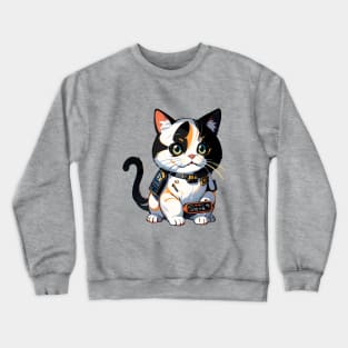 Star Cat Tshirt and Stickers Design Cute Cat Sci-Fi Characters Robot Carousel Crewneck Sweatshirt